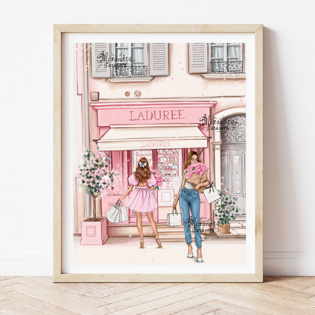Pink Laduree Pink Flowers Shop Fashion Girl Printable Art Digital Download Wall Art Home Decor
