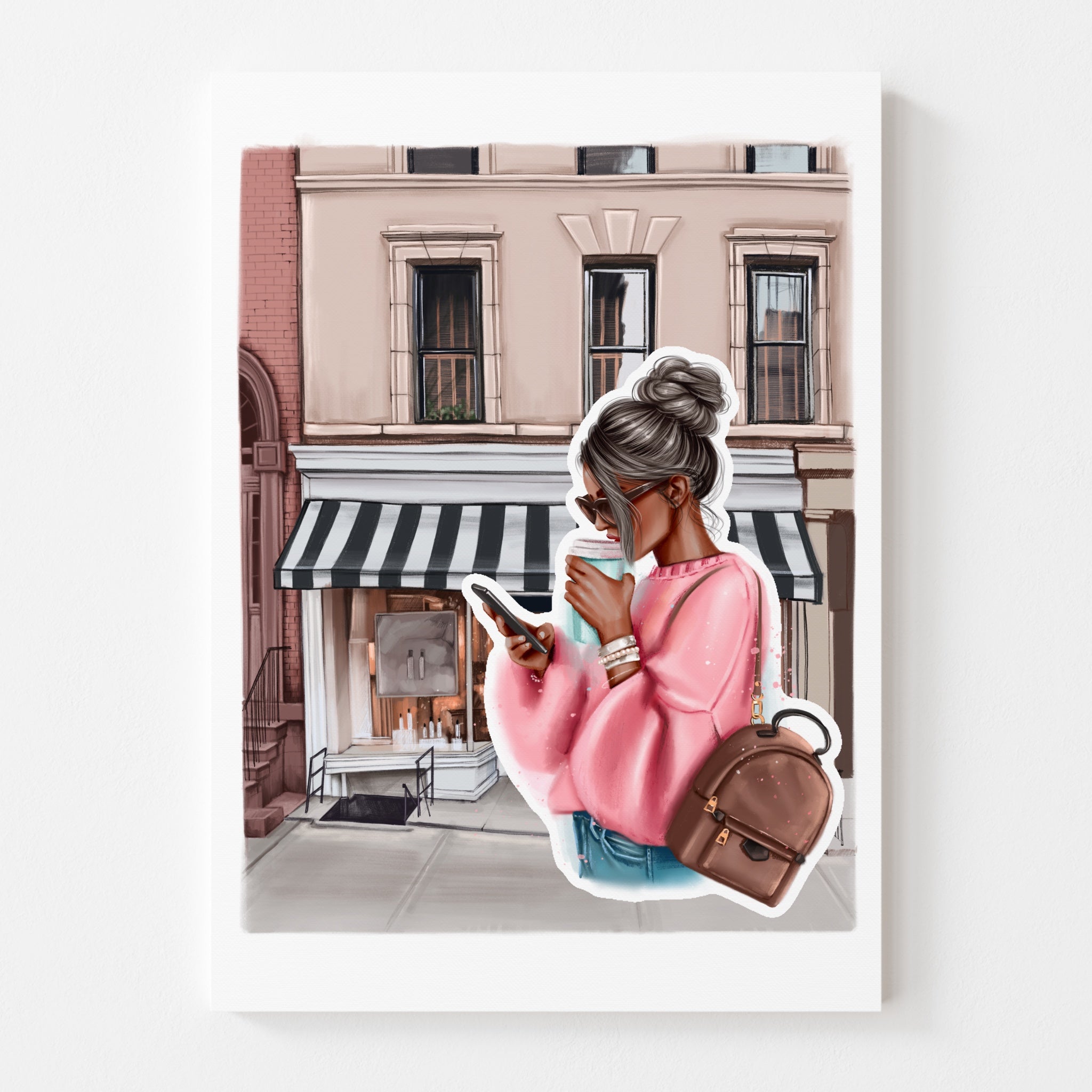 Sticker Sheet - Girl with Coffee | stickers for your planner