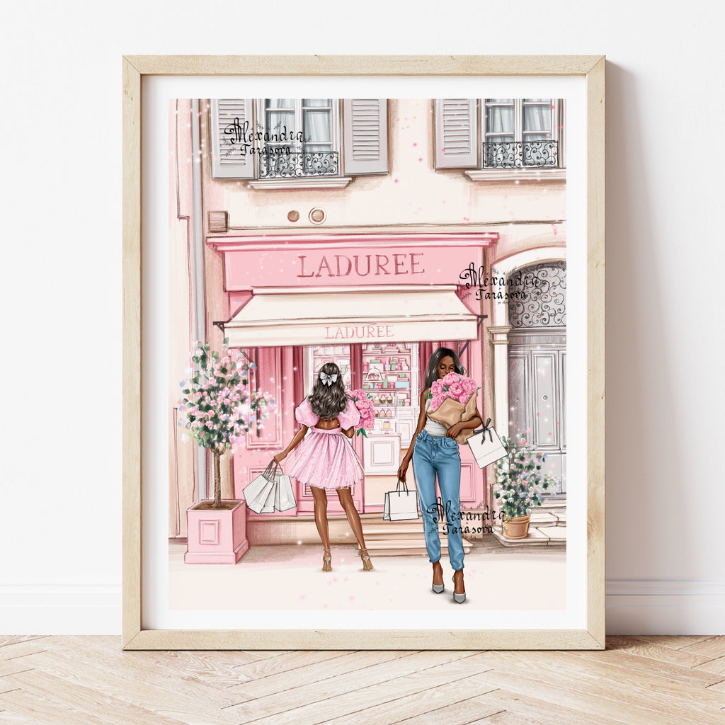 Pink Laduree Pink Flowers Shop Fashion Girl Printable Art Digital Download Wall Art Home Decor