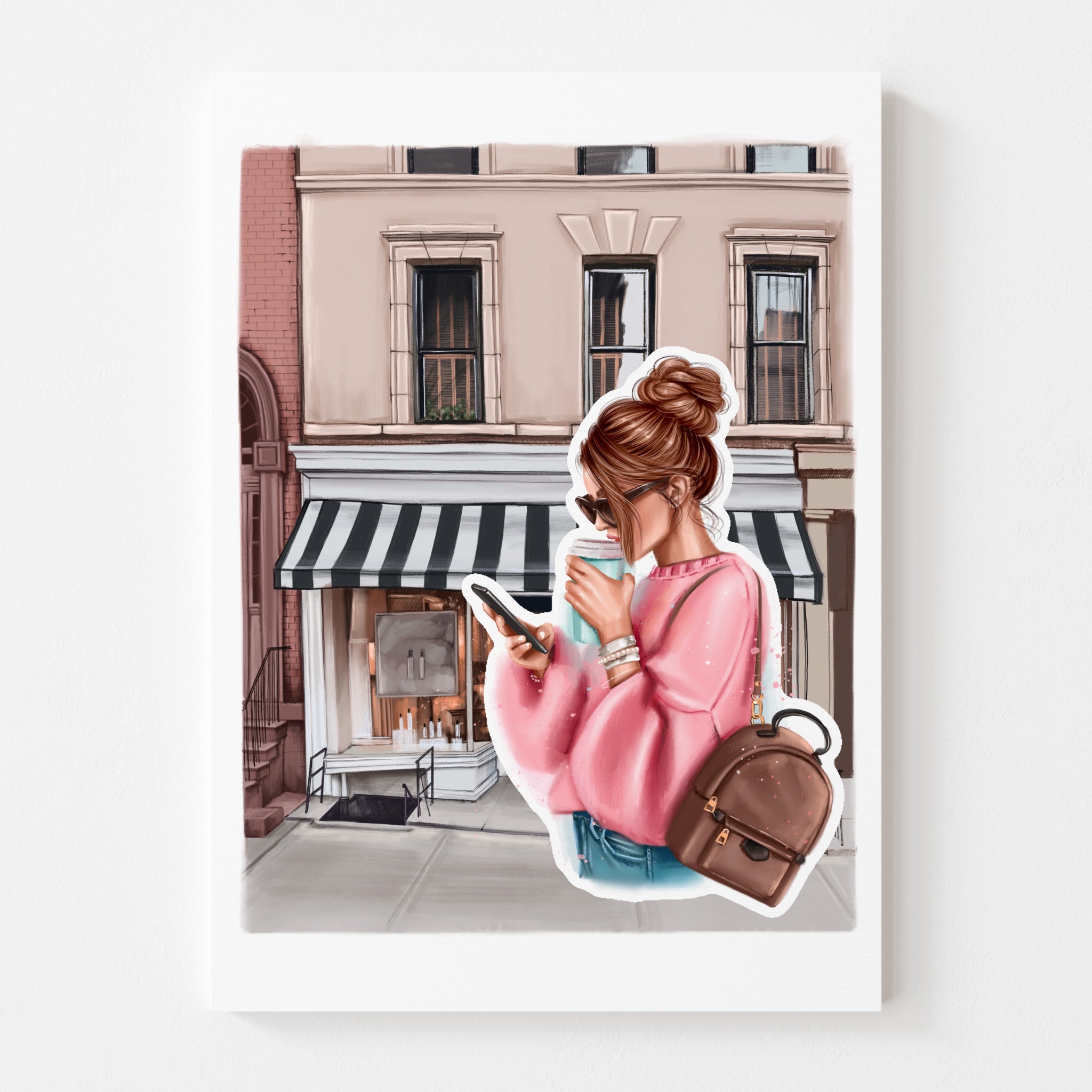 Sticker Sheet - Girl with Coffee | stickers for your planner
