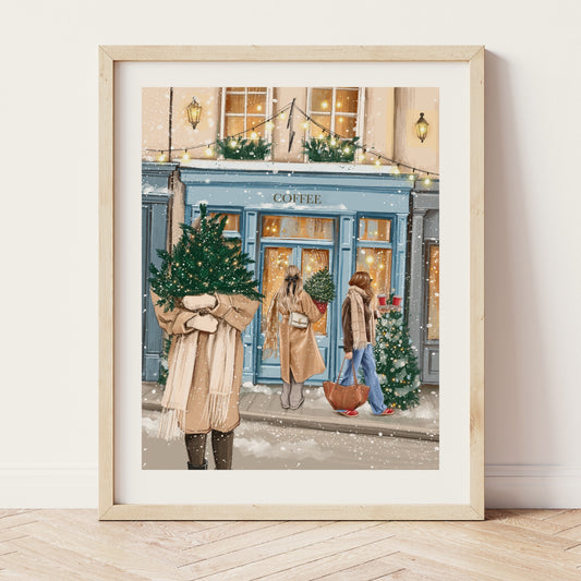 Christmas shopping A5 Print