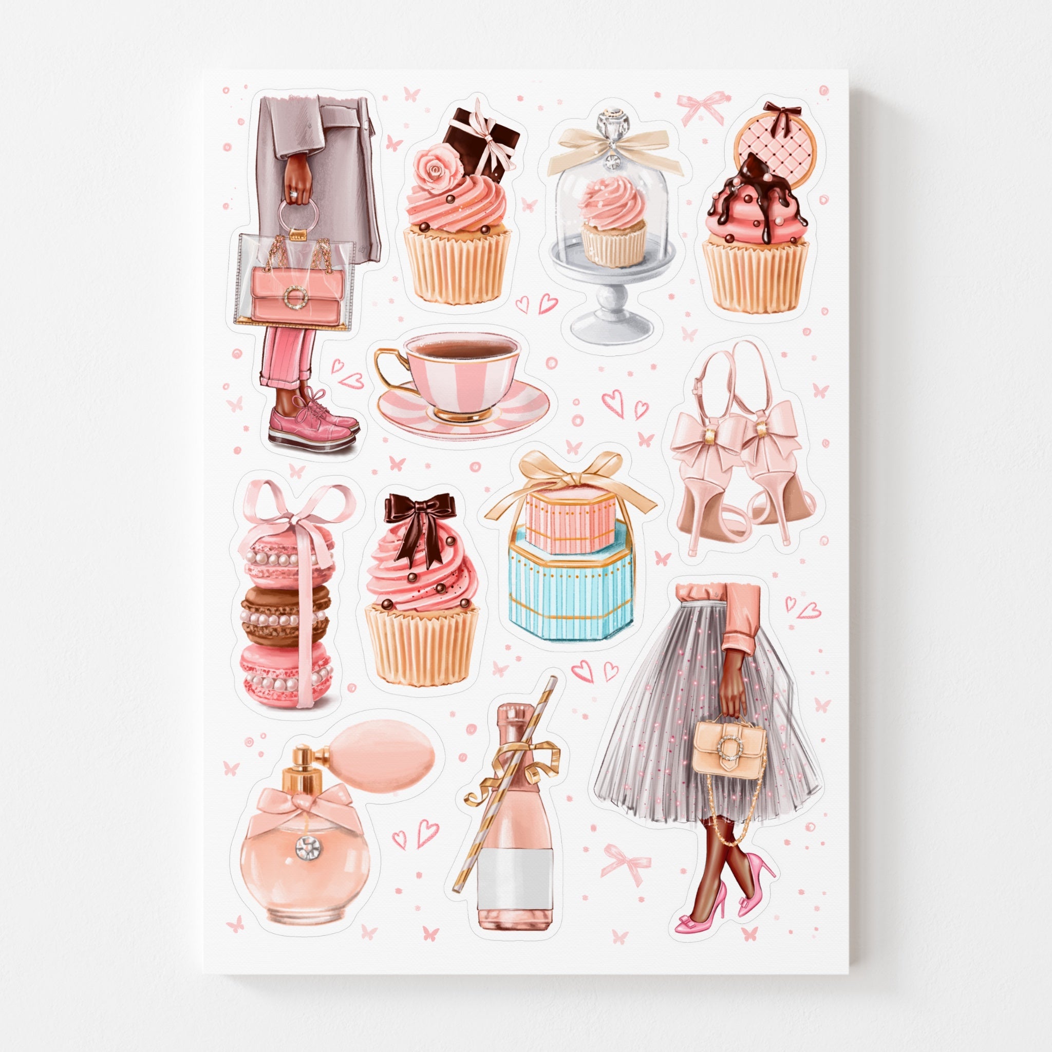 3D Stickers, 3D Stickers for Phone, iPad, MacBook, Stylish 3D Sticker Pack, 3D Stickers Set, Pink Accessories