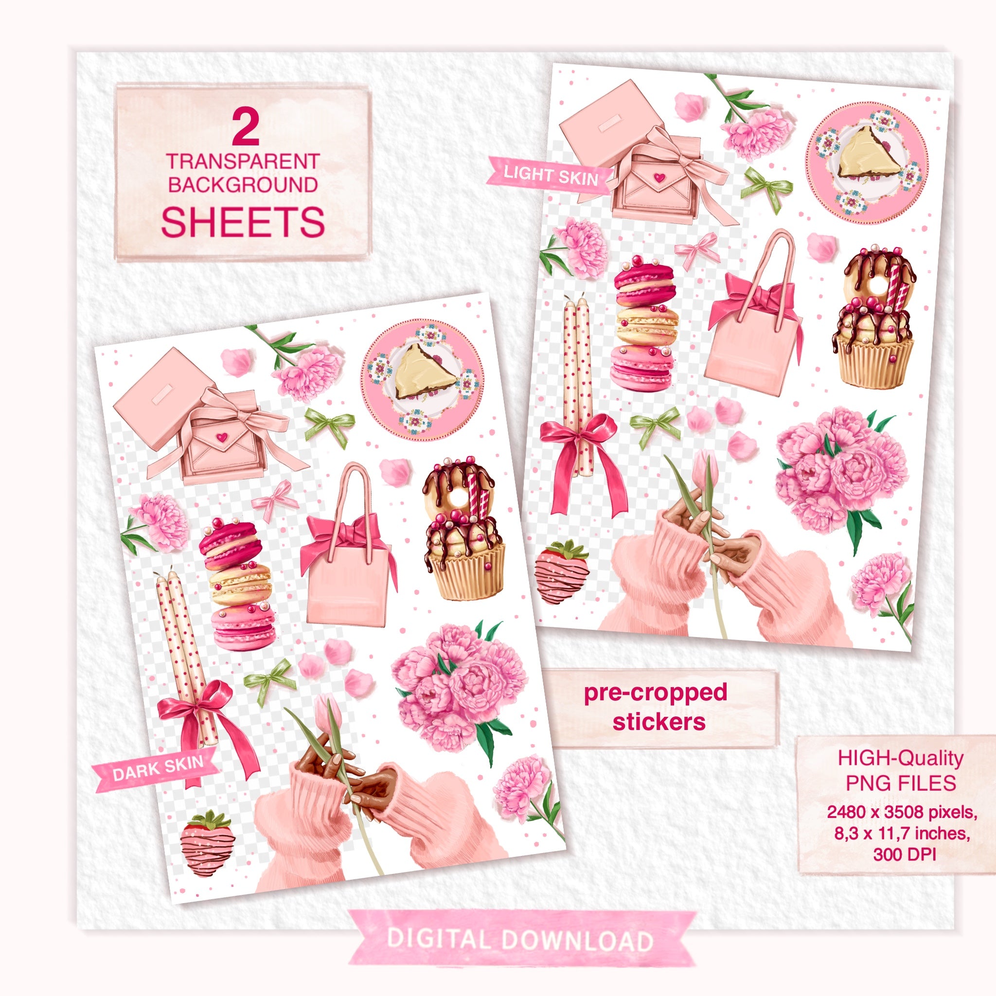 Pink Accessories Girly Det Printable Wall Art Digital Download Fashion