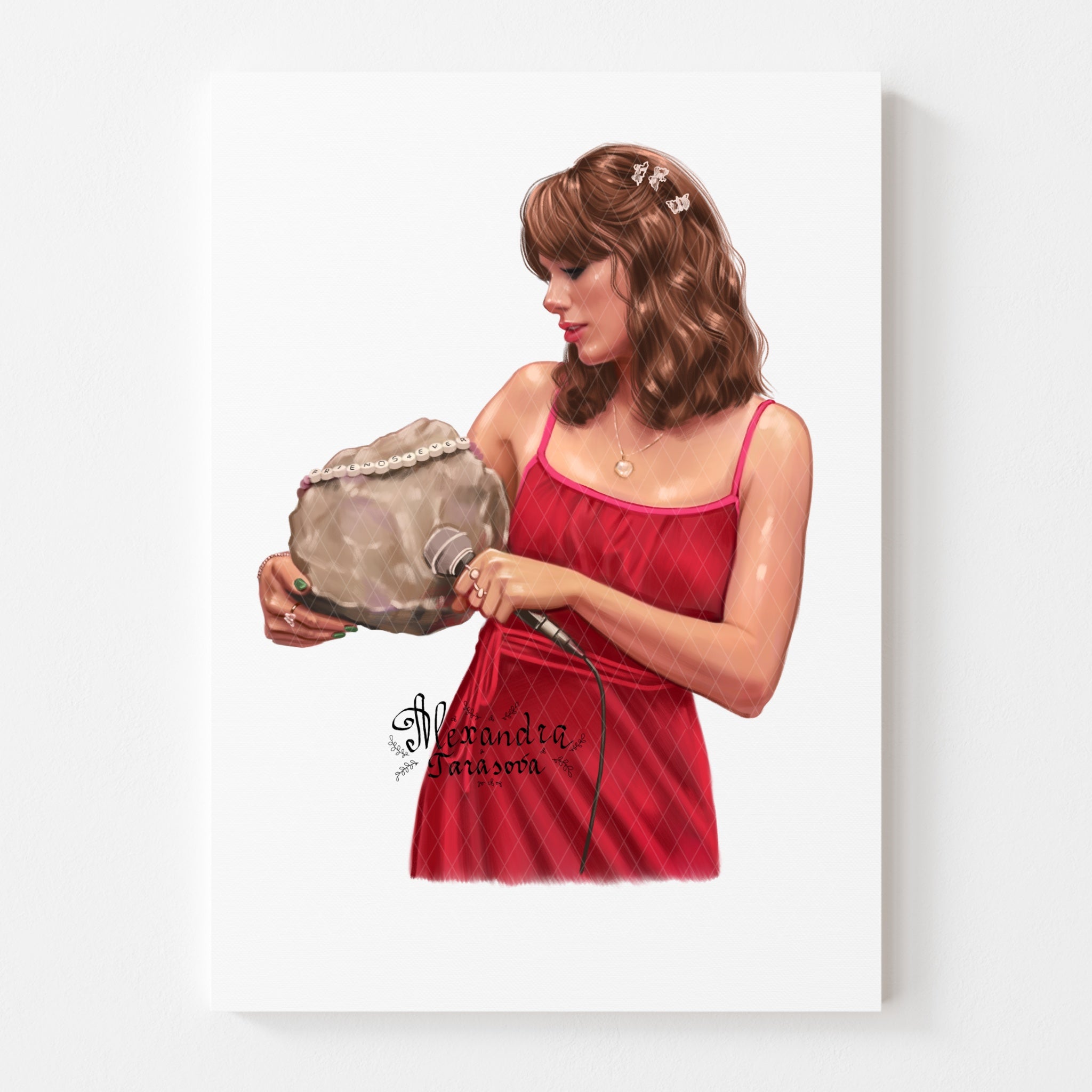 Taylor Swift Inspired Fashion Illustration | Printable Wall Art | Digital Download | Pop Icon Art | Hand Drawn Illustration