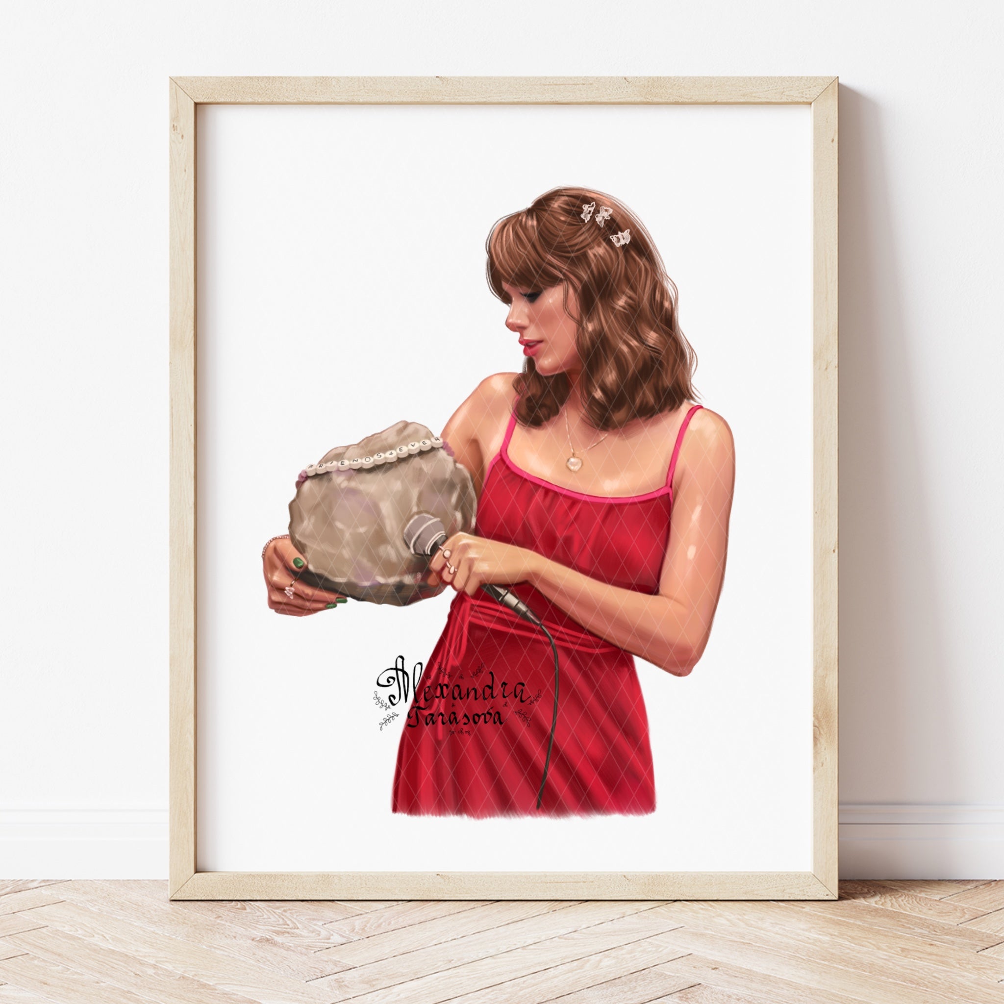 Taylor Swift Inspired Fashion Illustration | Printable Wall Art | Digital Download | Pop Icon Art | Hand Drawn Illustration