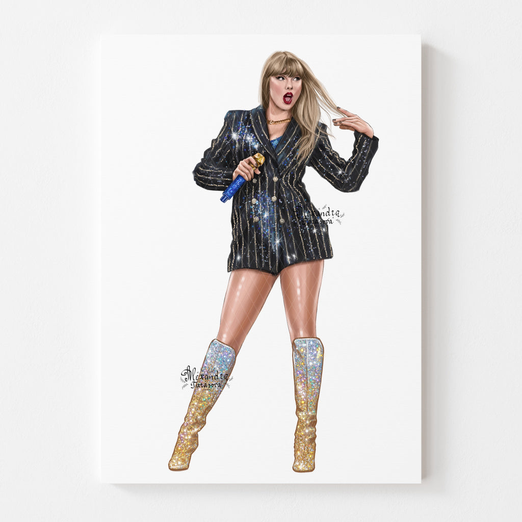 Taylor Swift Fashion Illustration | Hand-Drawn Pop Icon Art (Digital Download)