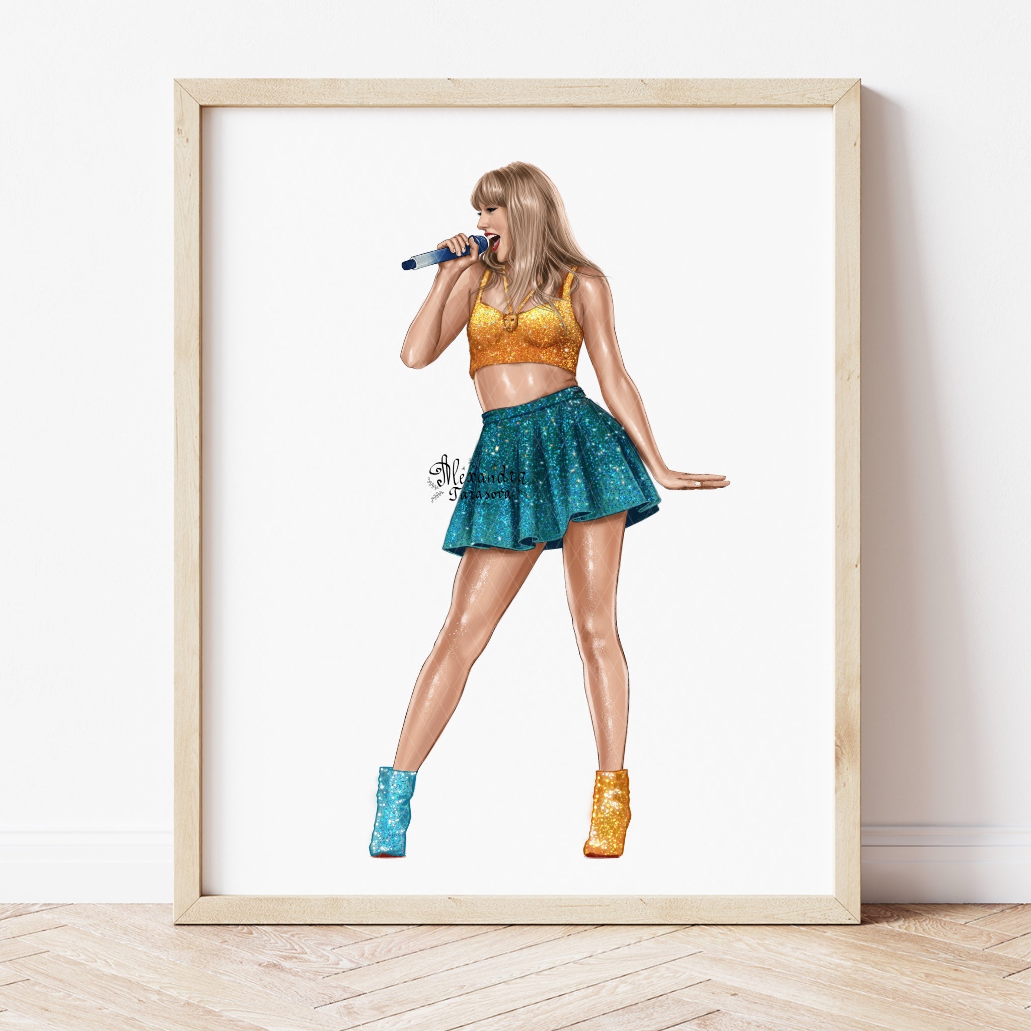 Taylor Swift Fashion Illustration | Hand-Drawn Pop Icon Art (Digital Download)