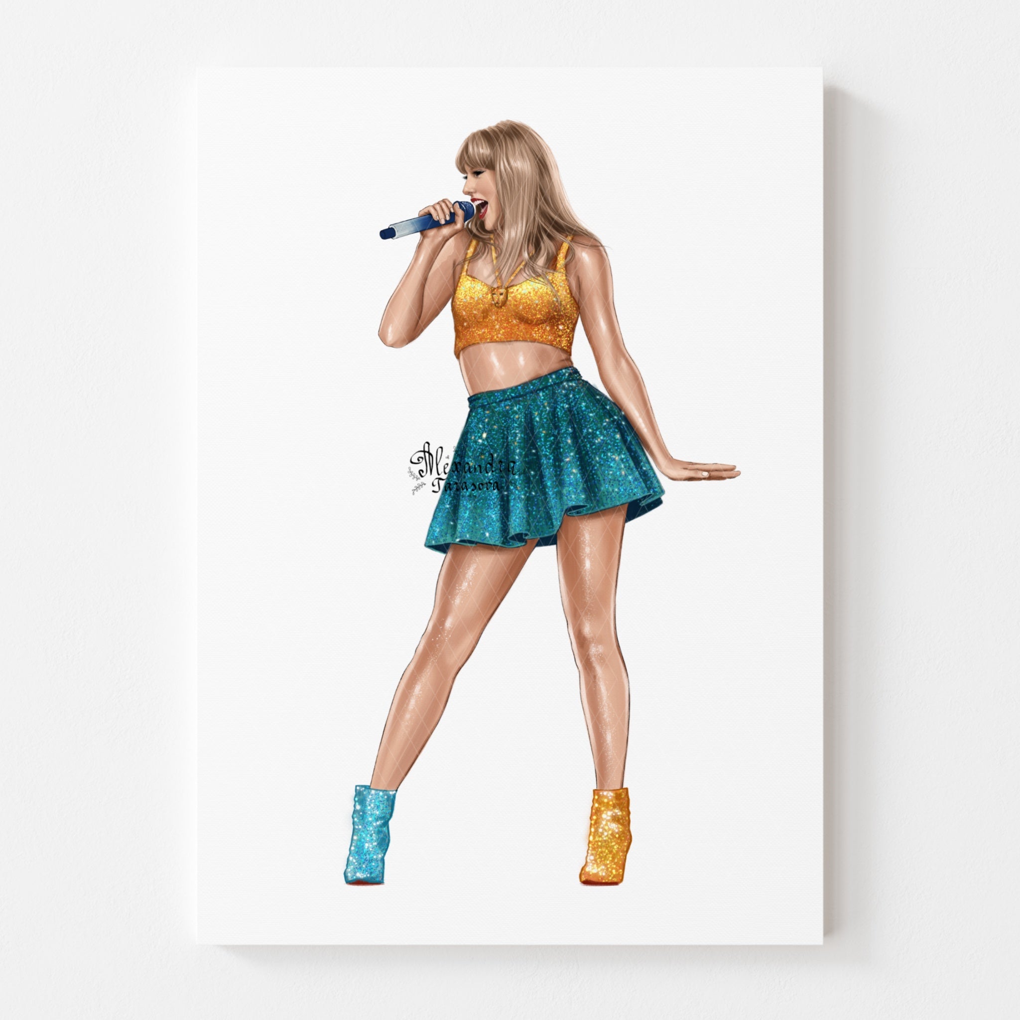 Taylor Swift Fashion Illustration | Hand-Drawn Pop Icon Art (Digital Download)