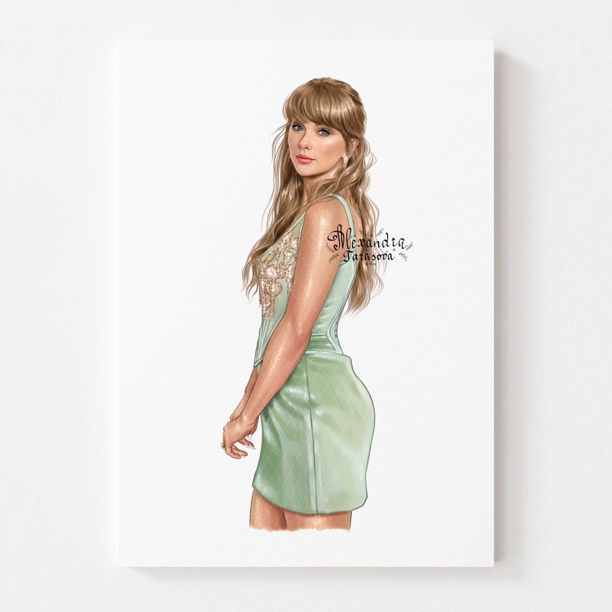 Swift Fashion Illustration | Hand-Drawn Pop Icon Art (Digital Download)