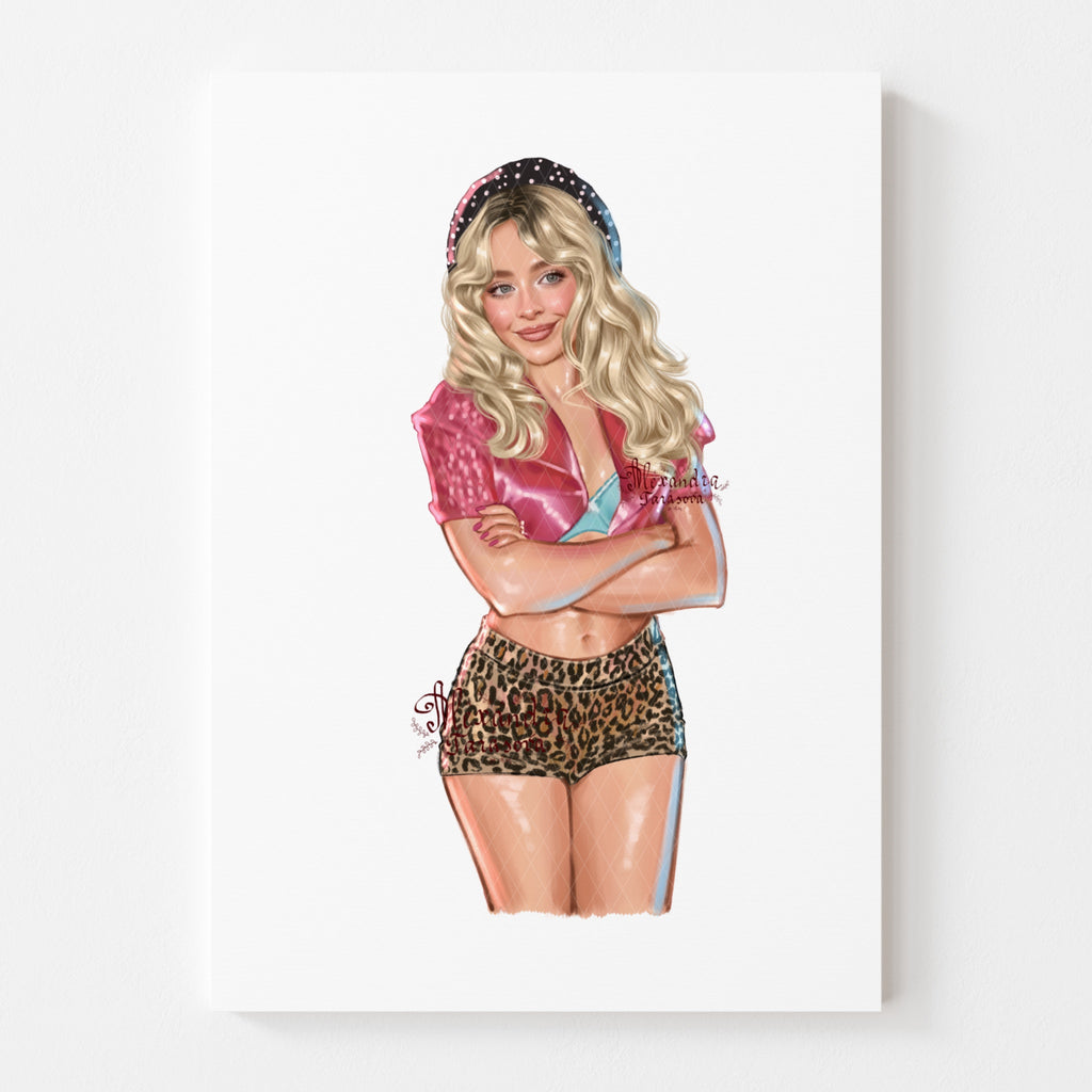 Sabrina Inspired Digital Download Printable Wall Art Pop Icon Art Hand Drawn Illustration
