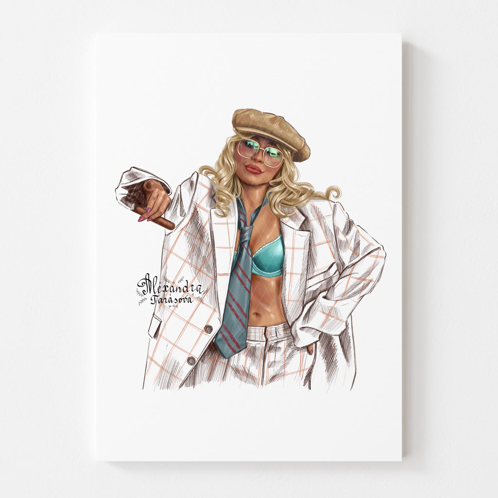 Sabrina Inspired Digital Download Printable Wall Art Pop Icon Art Hand Drawn Illustration