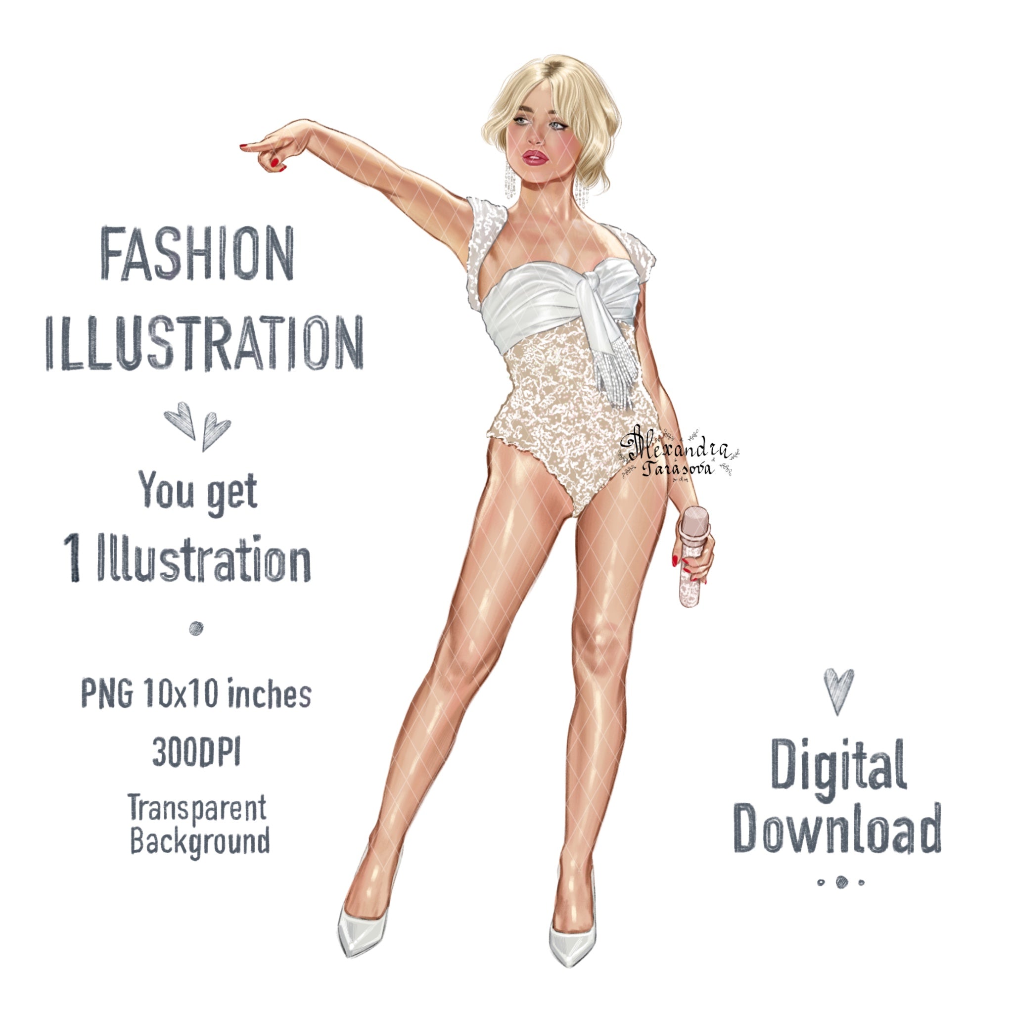 Sabrina Inspired Fashion Illustration | Printable Wall Art | Digital Download | Pop Icon Art | Hand Drawn