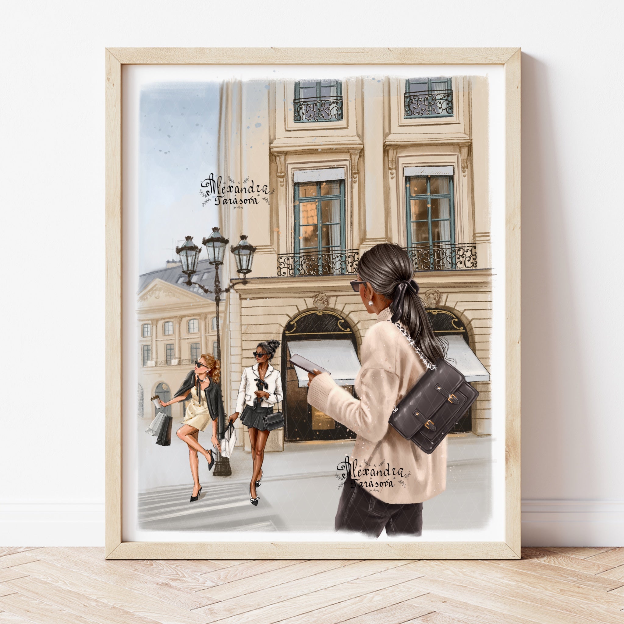 Parisian Chic Fashion Art Set - A5 Art Print & Sticker Collection