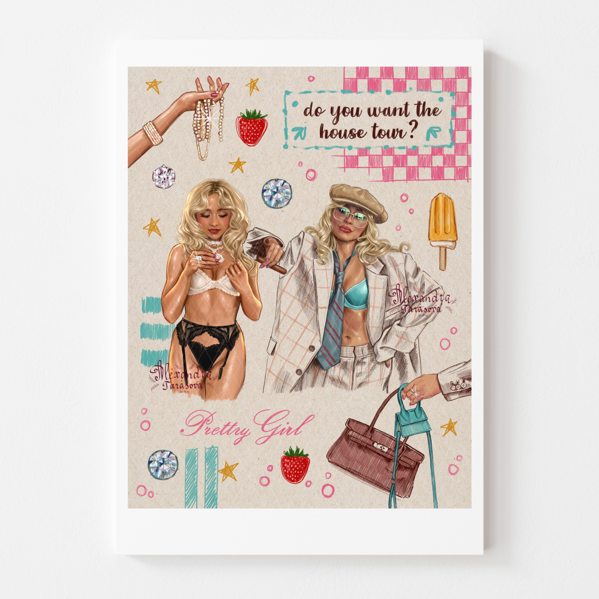 Sabrina Inspired Digital Download Printable Wall Art Pop Icon Art Hand Drawn Illustration