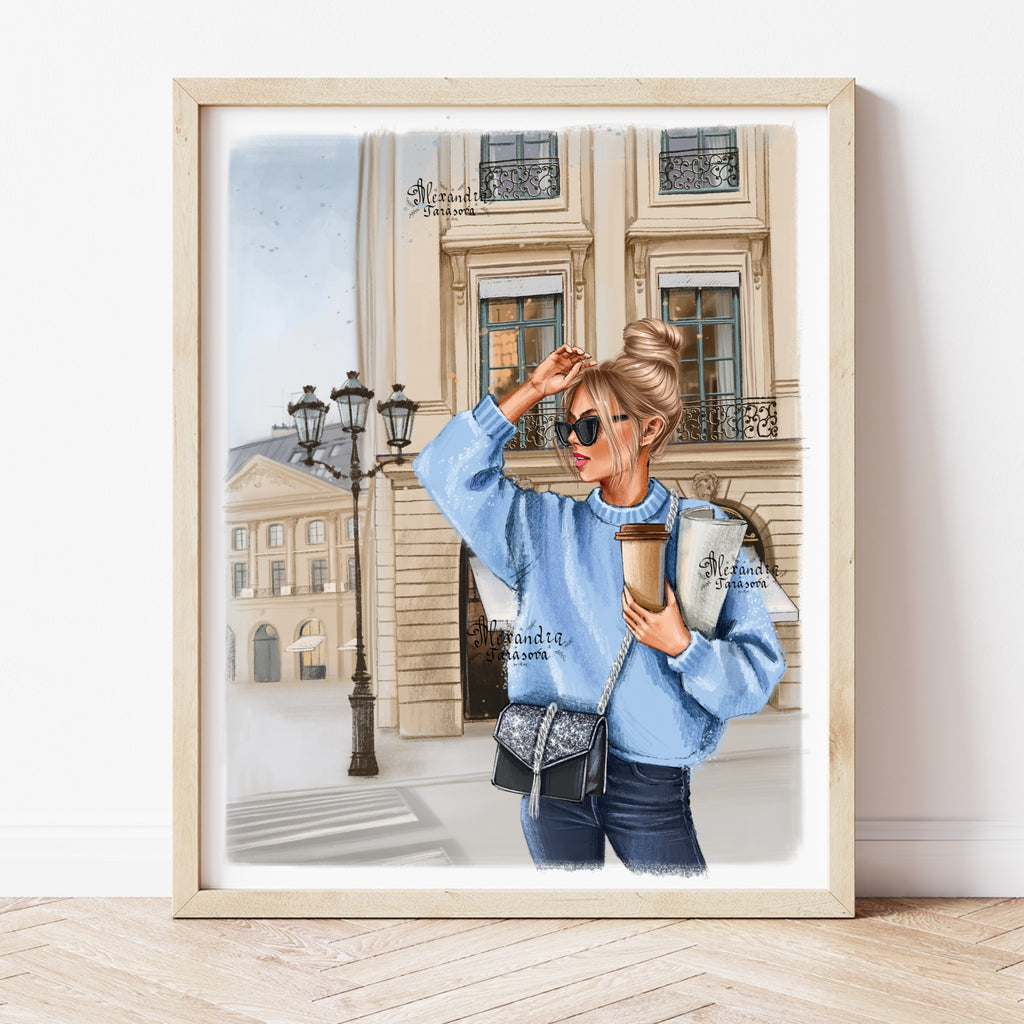 Paris Shopping A5 Print
