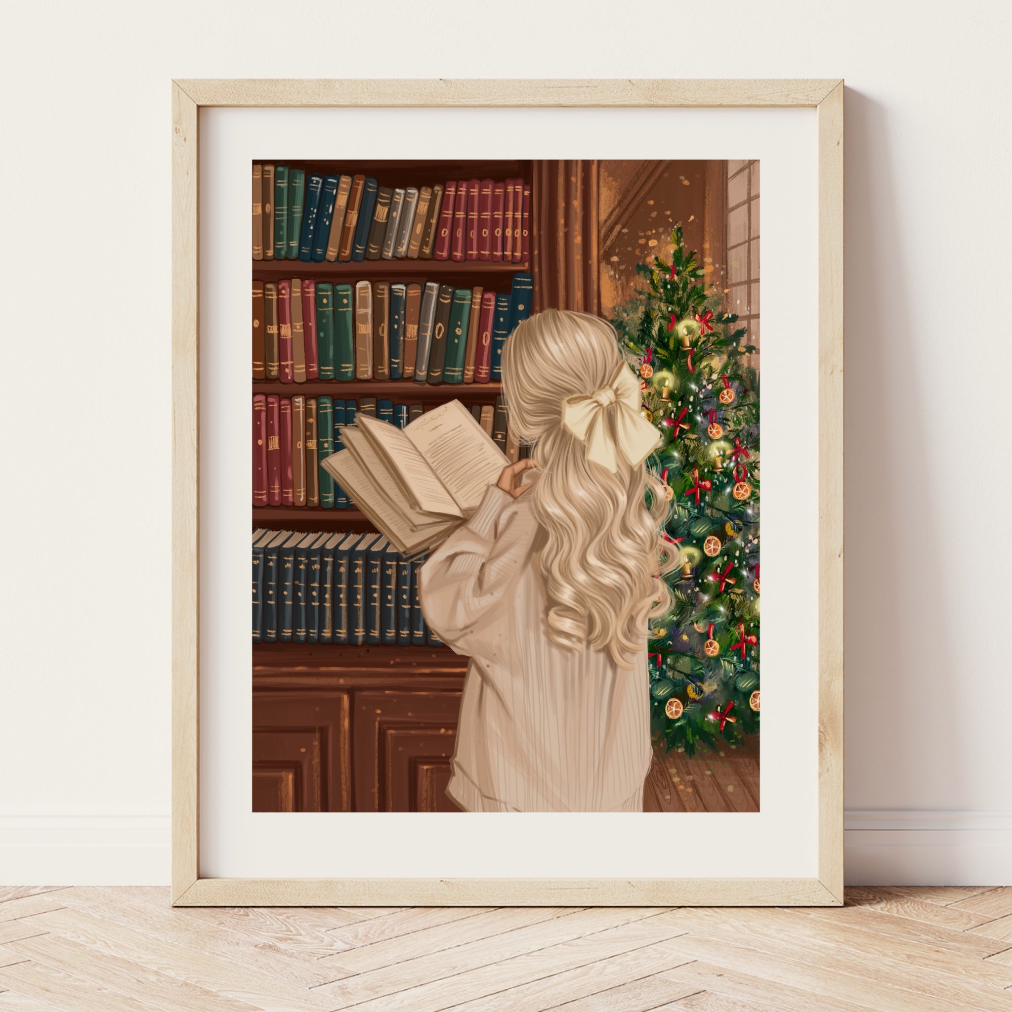 Christmas Library A5 Print