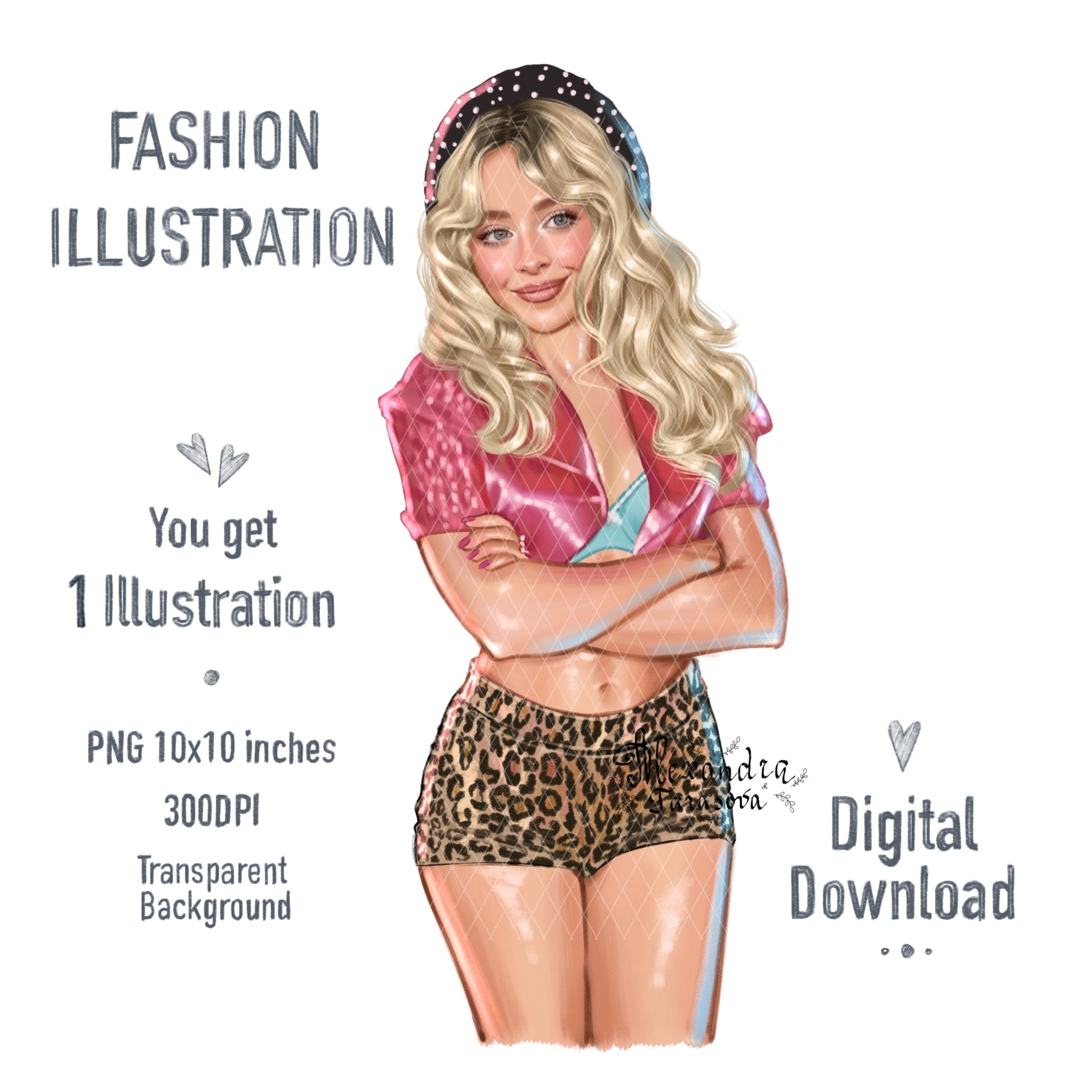 Sabrina Inspired Digital Download Printable Wall Art Pop Icon Art Hand Drawn Illustration