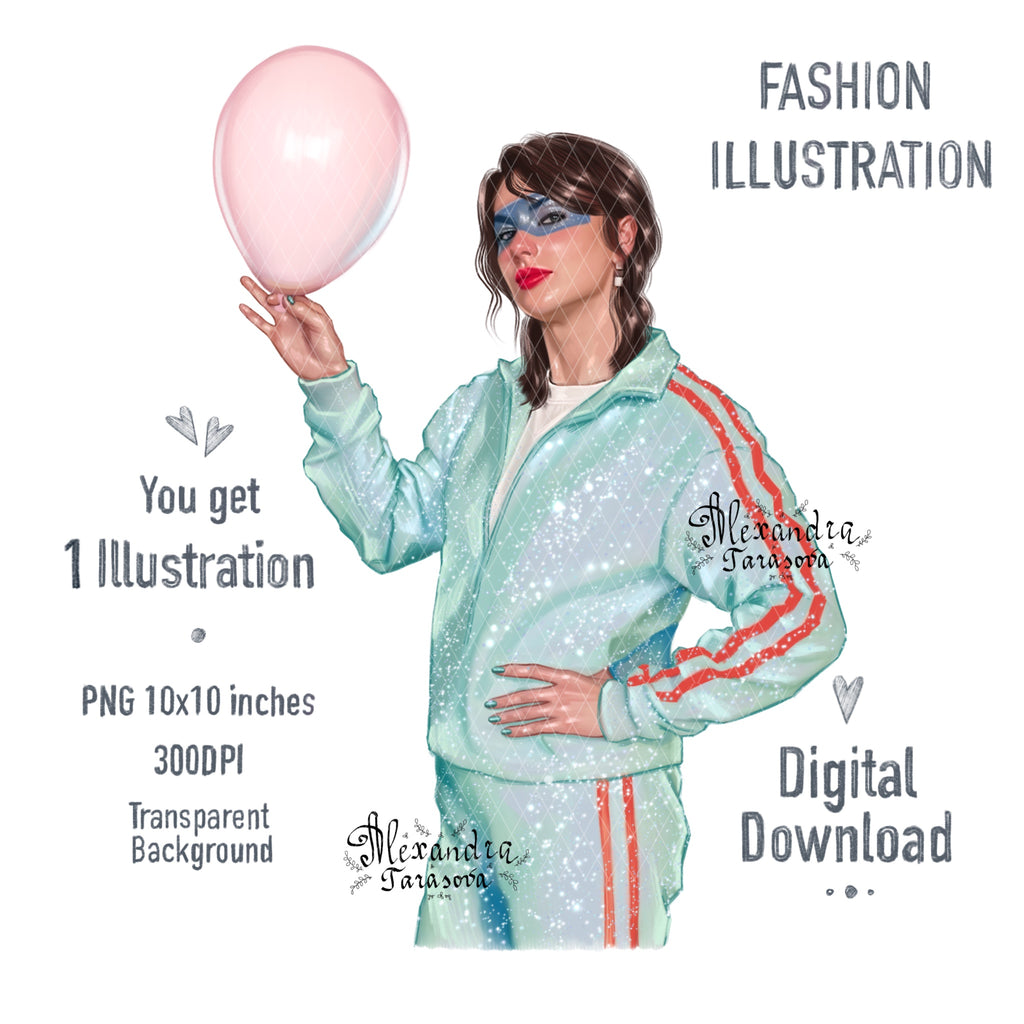 Digital Download  Taylor Swift Inspired Fashion Illustration Printable Wall Art Pop Icon Art Hand Drawn Illustration