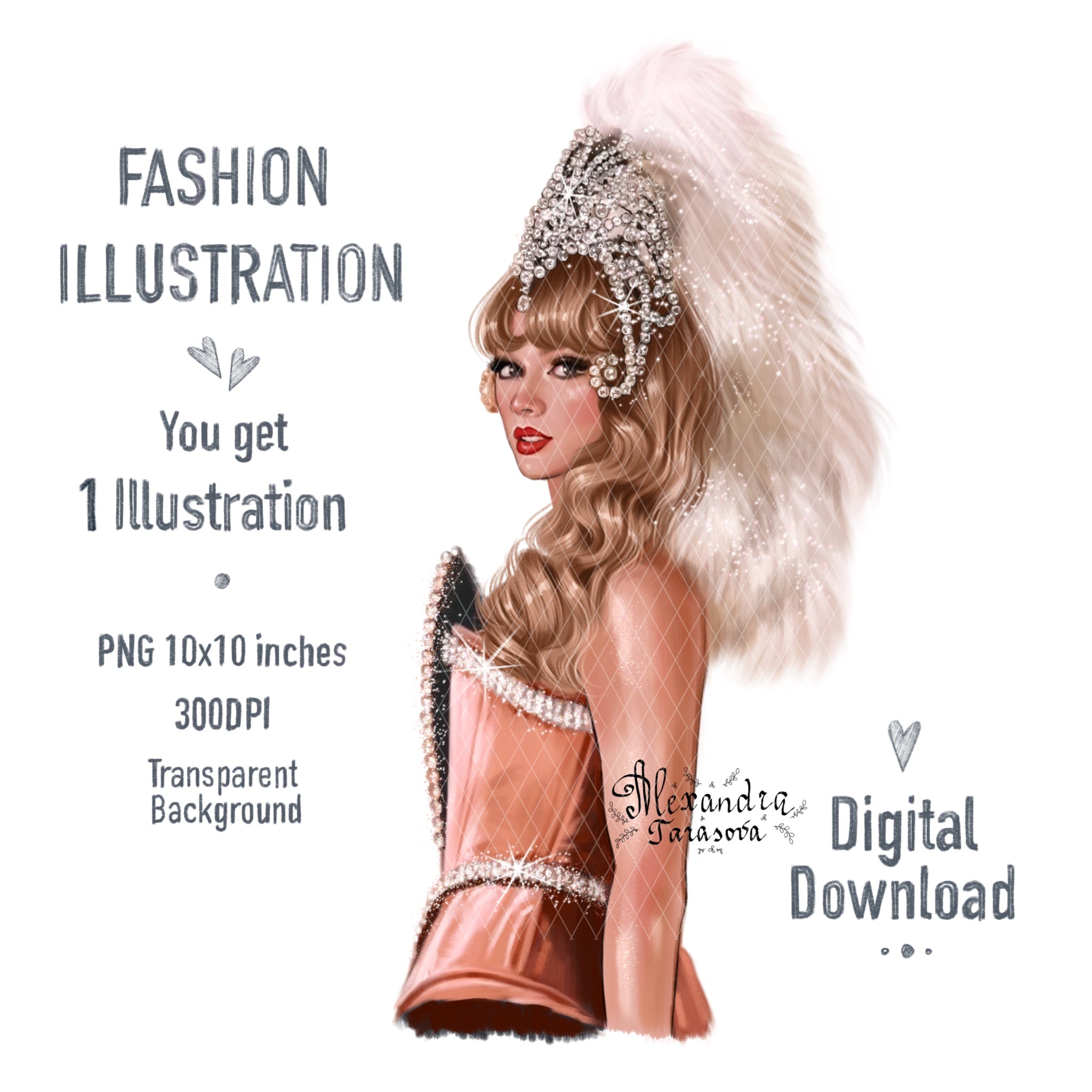 Taylor Swift Illustration Digital Download Printable Art Eras Tour Hand Drawn Illustration