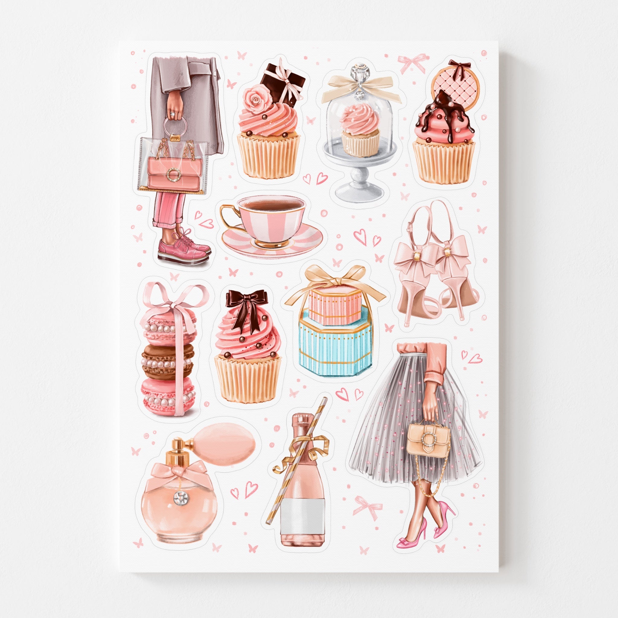 3D Stickers, 3D Stickers for Phone, iPad, MacBook, Stylish 3D Sticker Pack, 3D Stickers Set, Pink Accessories