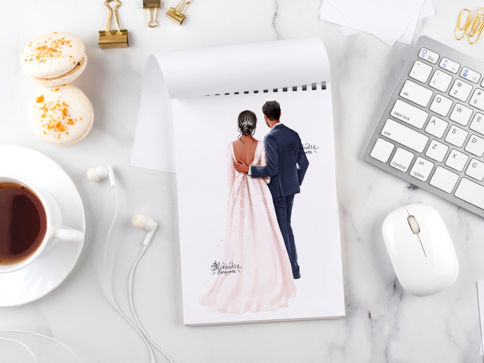 Digital Watercolor Illustration Fashion Family Wedding Printable Art Watercolor Painting Clipart Cover Planner Dashboard
