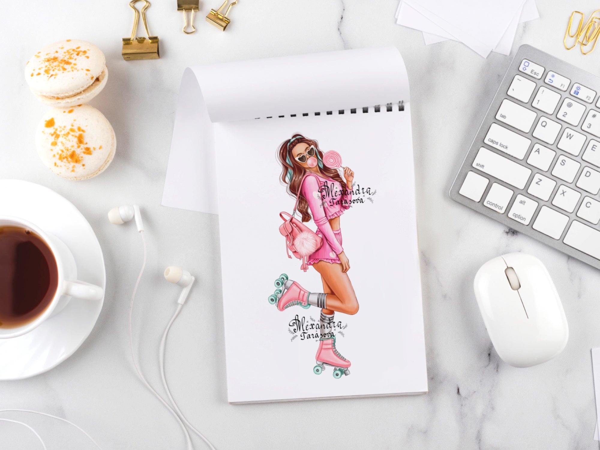 Digital watercolor illustration instant download fashion summer girl art