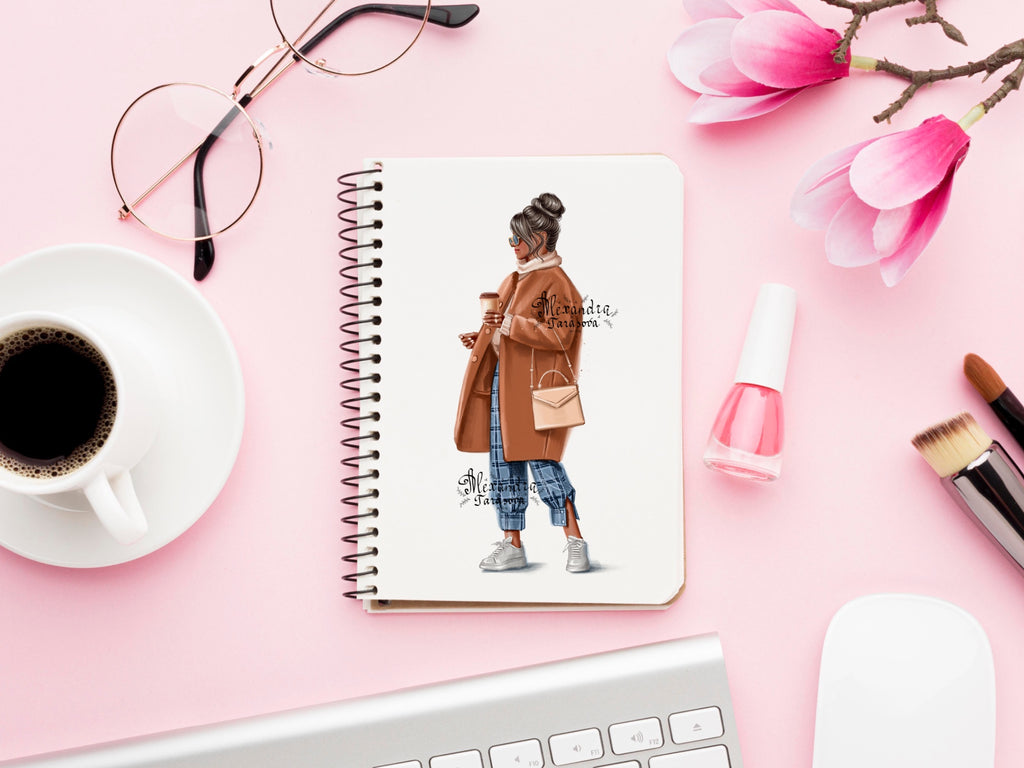 Digital Watercolor Illustration Stylish Girl Trendy Hairstyles Watercolor Painting Printable Art Clipart Stickers