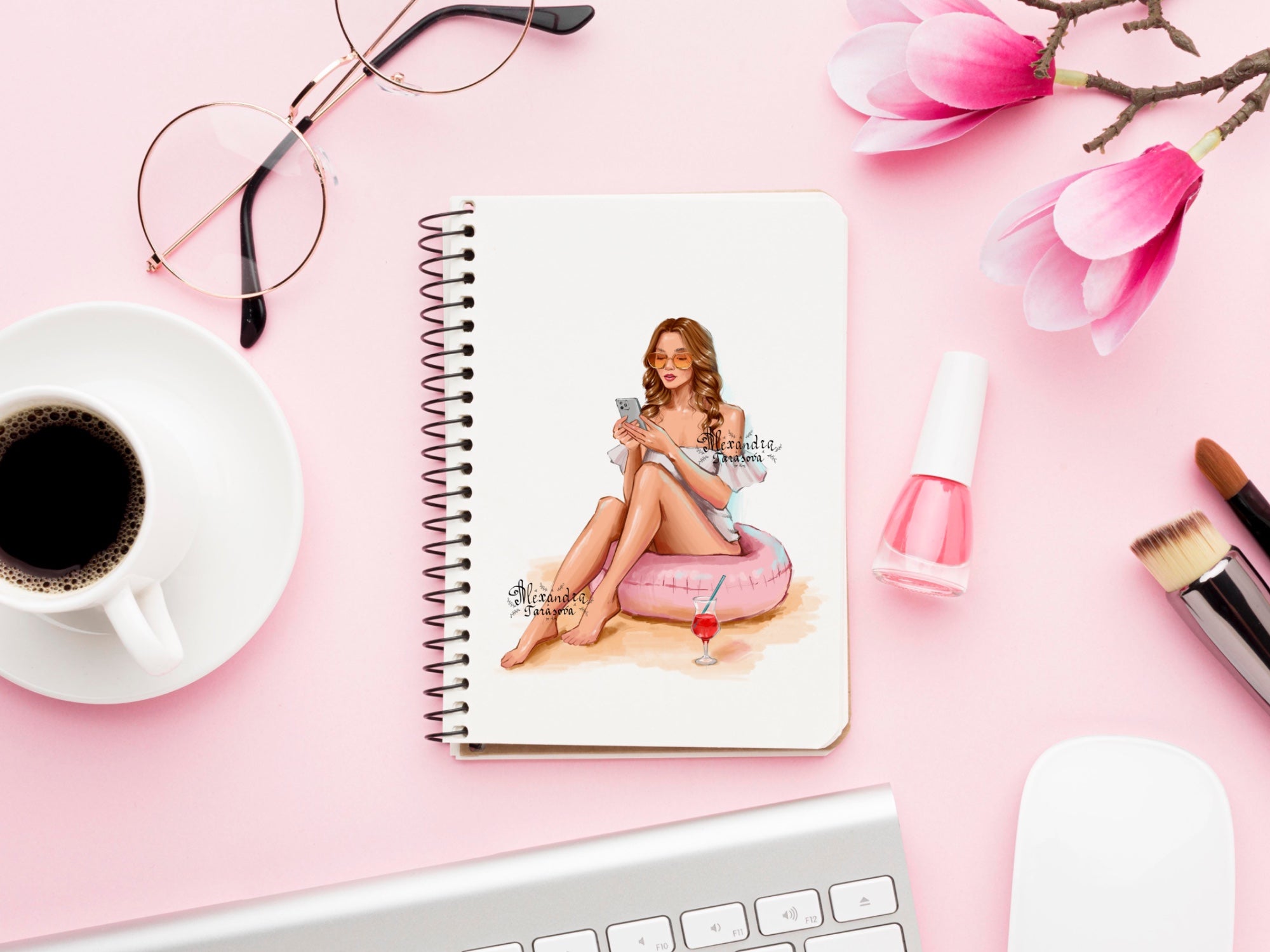 Digital Watercolor Illustration Fashion Summer Girl Watercolor Painting Printable Art