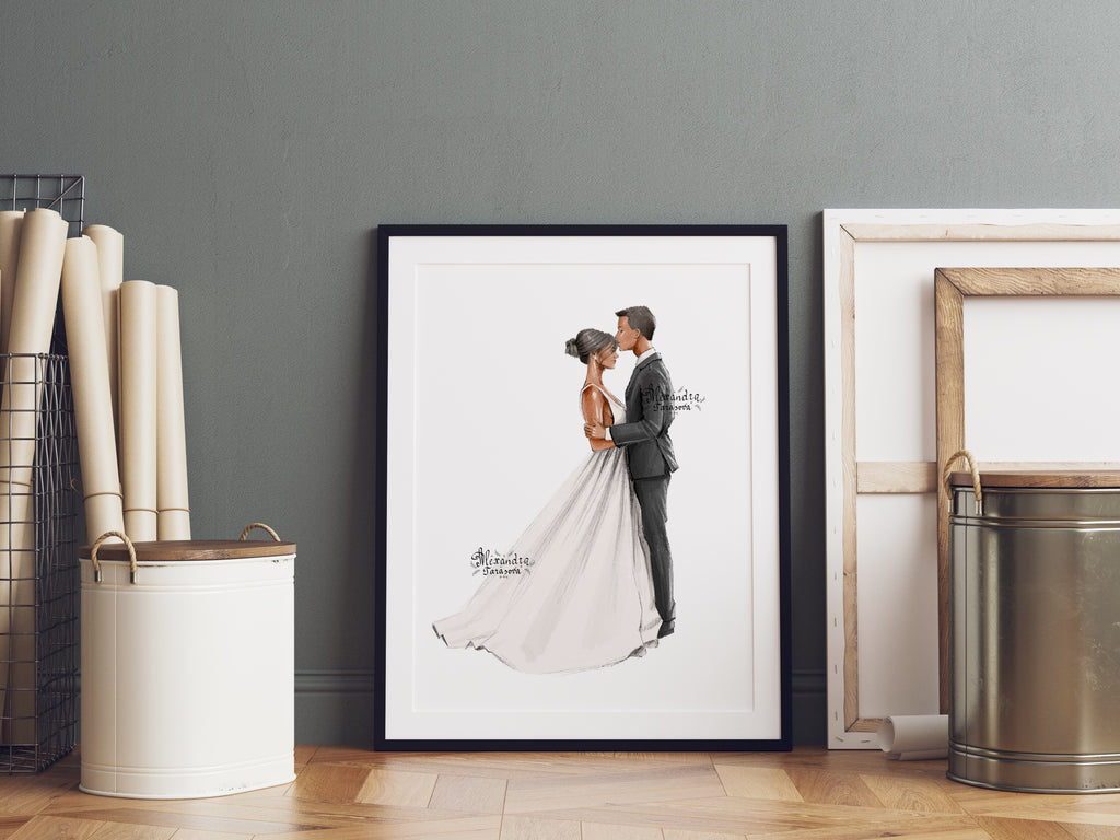 Digital Watercolor Illustration Wedding Painting Drawing Style Sketch Instant Download Printable Art Wedding Invitation Clipart Stickers
