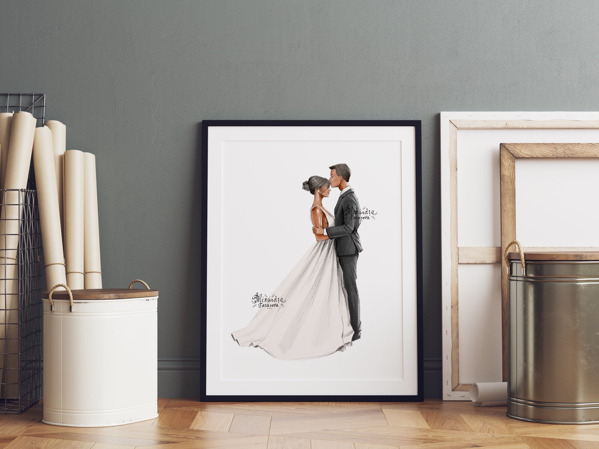 Digital Watercolor Illustration Wedding Painting Drawing Style Sketch Instant Download Printable Art Wedding Invitation Clipart Stickers