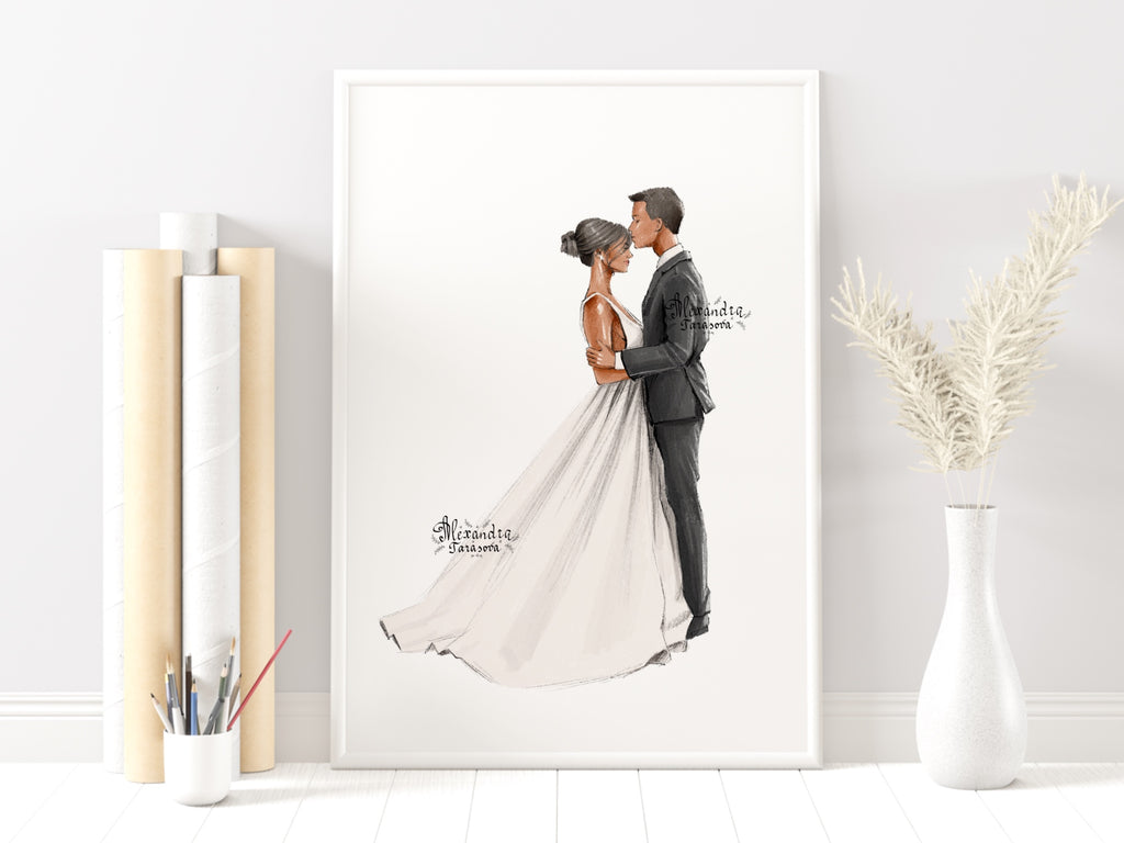 Digital Watercolor Illustration Wedding Painting Drawing Style Sketch Instant Download Printable Art Wedding Invitation Clipart Stickers