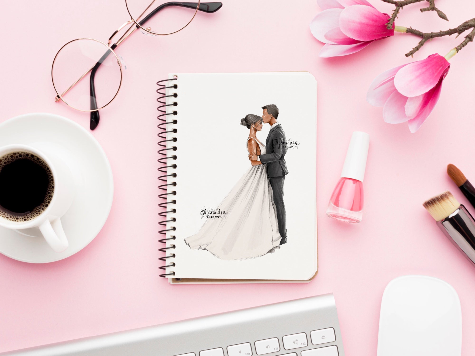 Digital Watercolor Illustration Wedding Painting Drawing Style Sketch Instant Download Printable Art Wedding Invitation Clipart Stickers