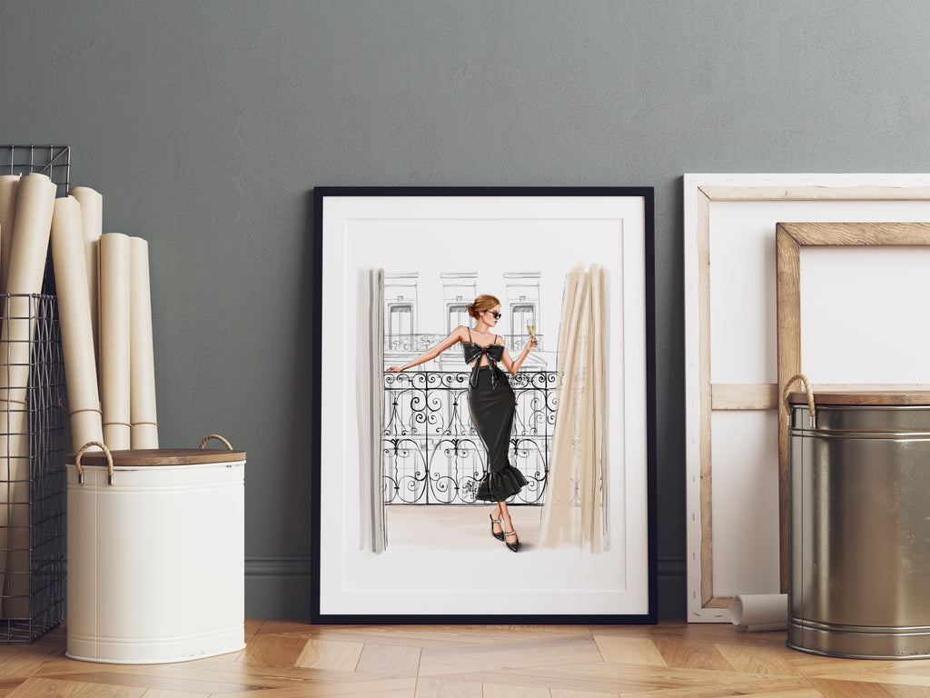 Digital Watercolor Illustration Fashion Girl Boss Girl Black Girl Trendy Hairstyles Printable Art Stylish Outfit Watercolor Painting Handmad