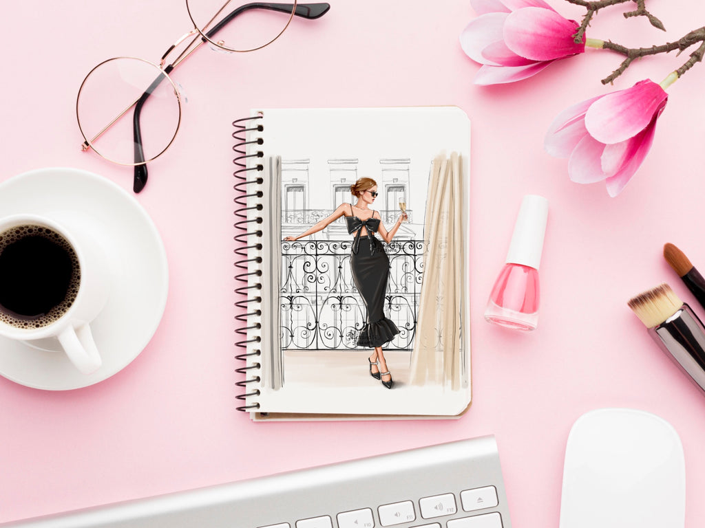 Digital Watercolor Illustration Fashion Girl Boss Girl Black Girl Trendy Hairstyles Printable Art Stylish Outfit Watercolor Painting Handmad