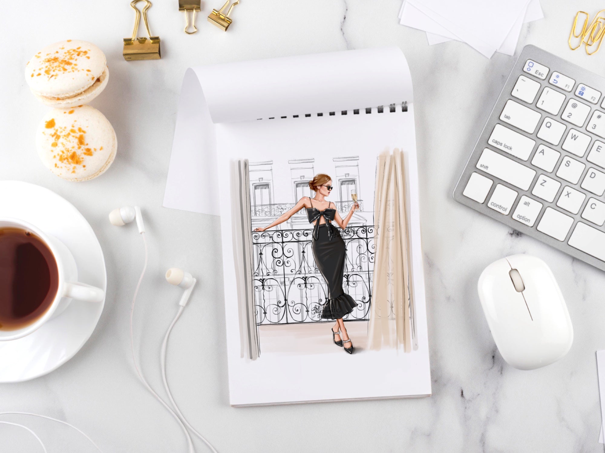 Digital Watercolor Illustration Fashion Girl Boss Girl Black Girl Trendy Hairstyles Printable Art Stylish Outfit Watercolor Painting Handmad