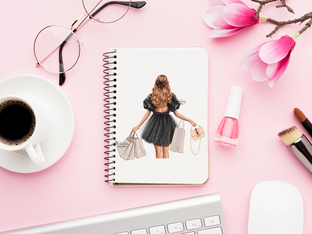 Fashion Girl Digital Illustration Shopping Bag Trendy Hairstyles Instant  Download Drawing Picture Printable Art Png Transparent Background